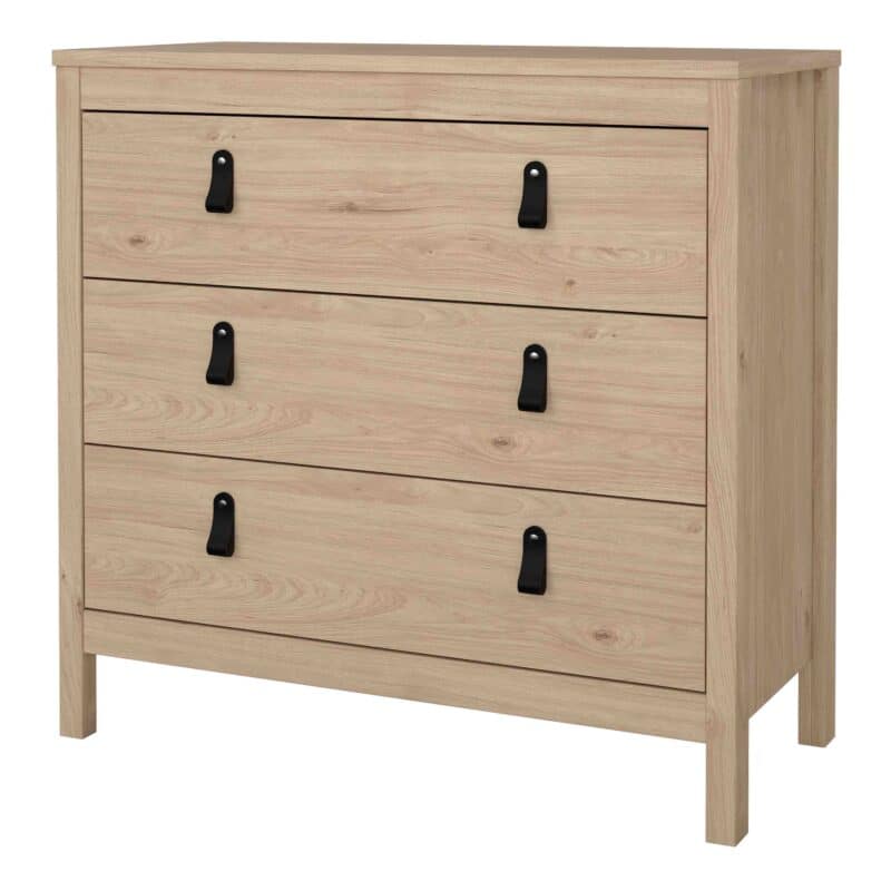 Furniture To Go Barcelona 3 Drawer Chest Oak The Home and Office Stores
