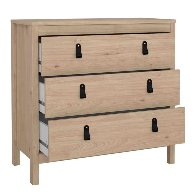 Furniture To Go Barcelona 3 Drawer Chest Oak The Home and Office Stores