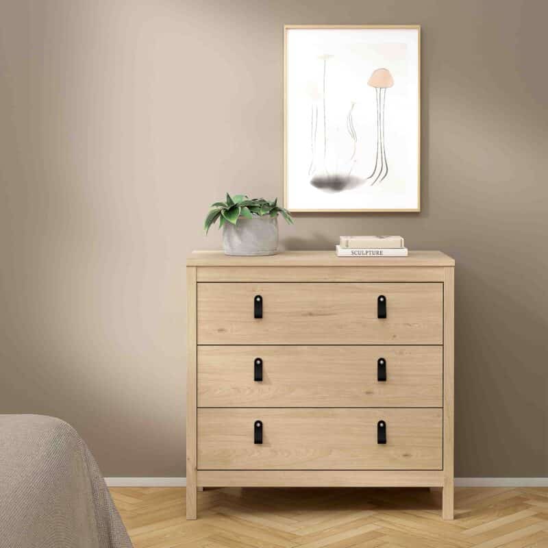 Furniture To Go Barcelona 3 Drawer Chest Oak The Home and Office Stores