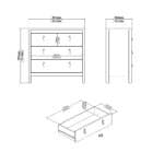 Furniture To Go Barcelona 3 Drawer Chest Oak The Home and Office Stores