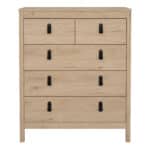 Furniture To Go Barcelona 5 Drawer Chest Oak The Home and Office Stores