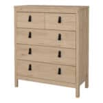 Furniture To Go Barcelona 5 Drawer Chest Oak The Home and Office Stores