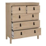 Furniture To Go Barcelona 5 Drawer Chest Oak The Home and Office Stores