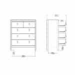 Furniture To Go Barcelona 5 Drawer Chest Oak The Home and Office Stores