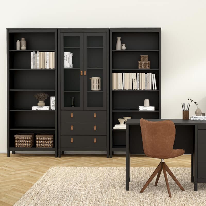 Furniture To Go Barcelona 5 Shelf Bookcase Matt Black The Home and Office Stores