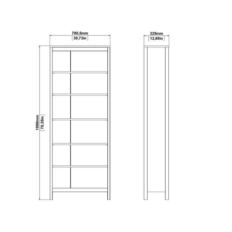Furniture To Go Barcelona 5 Shelf Bookcase Matt Black The Home and Office Stores
