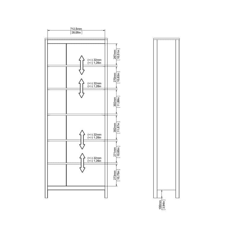 Furniture To Go Barcelona 5 Shelf Bookcase Matt Black The Home and Office Stores