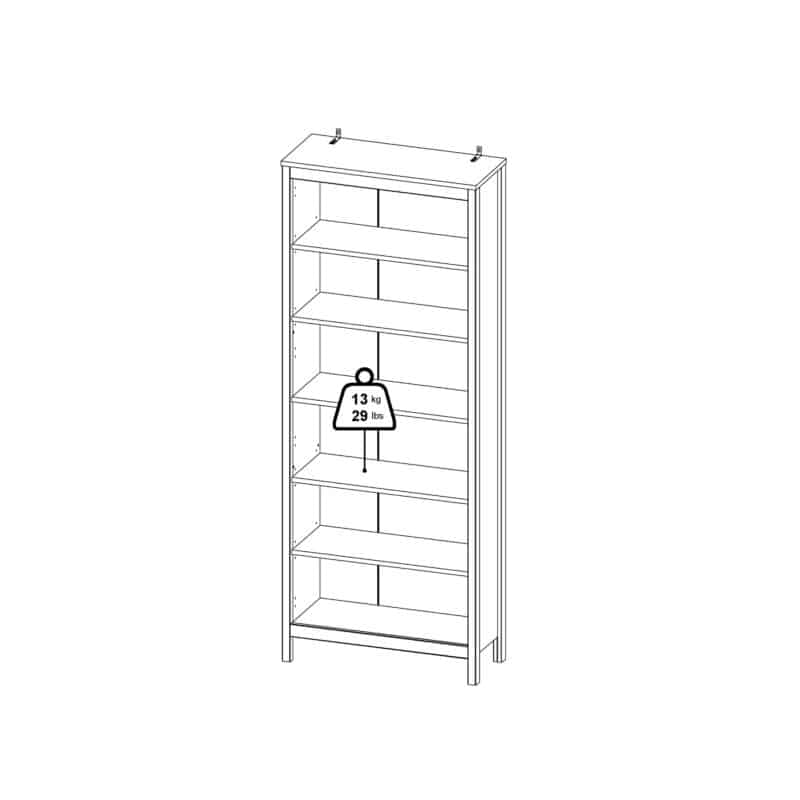 Furniture To Go Barcelona 5 Shelf Bookcase Matt Black The Home and Office Stores