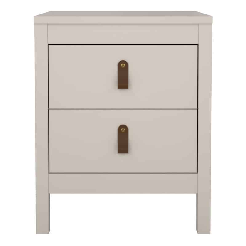 Furniture To Go Barcelona Bedside Table 2 Drawers Cashmere The Home and Office Stores