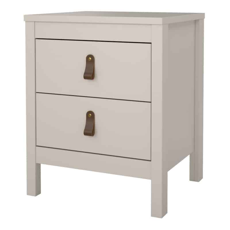 Furniture To Go Barcelona Bedside Table 2 Drawers Cashmere The Home and Office Stores