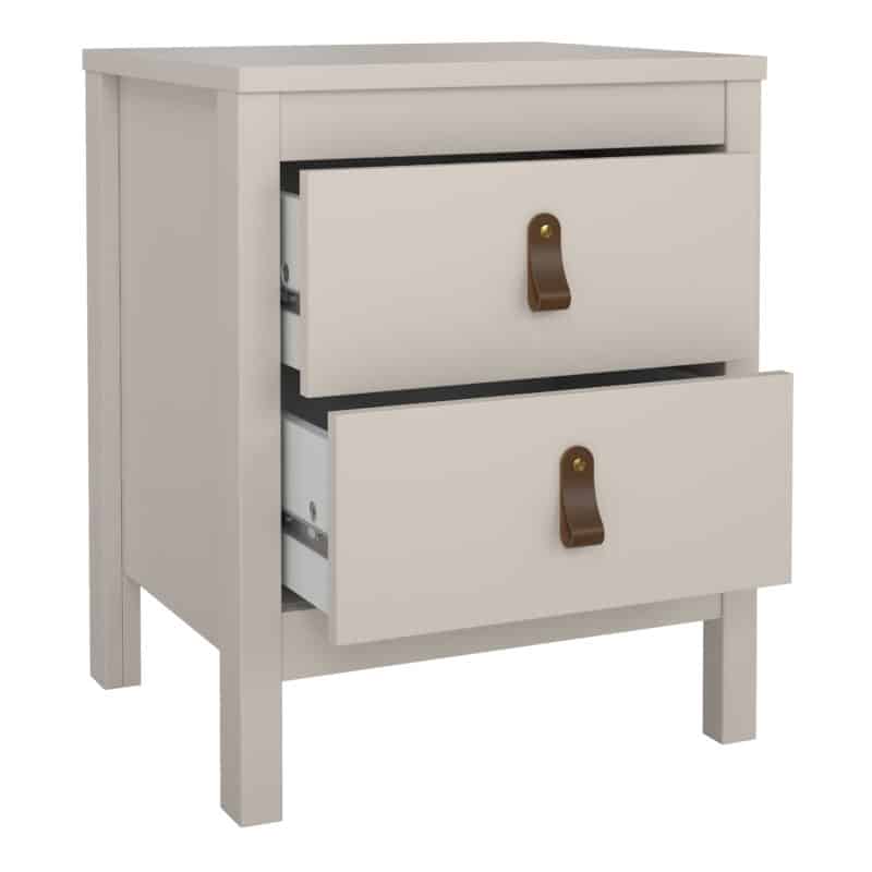 Furniture To Go Barcelona Bedside Table 2 Drawers Cashmere The Home and Office Stores