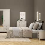 Furniture To Go Barcelona Bedside Table 2 Drawers Cashmere The Home and Office Stores