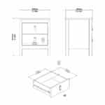 Furniture To Go Barcelona Bedside Table 2 Drawers Cashmere The Home and Office Stores