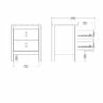 Furniture To Go Barcelona Bedside Table 2 Drawers Cashmere The Home and Office Stores
