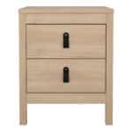 Furniture To Go Barcelona Bedside Table 2 Drawers Oak The Home and Office Stores