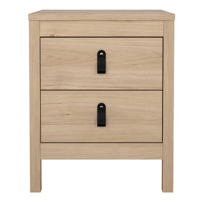 Furniture To Go Barcelona Bedside Table 2 Drawers Oak The Home and Office Stores