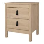 Furniture To Go Barcelona Bedside Table 2 Drawers Oak The Home and Office Stores