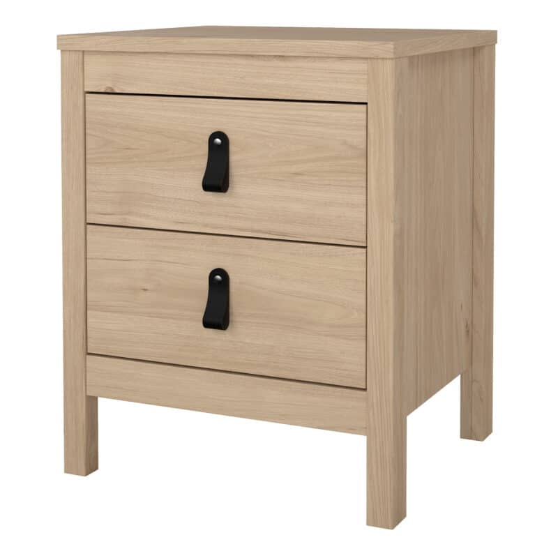 Furniture To Go Barcelona Bedside Table 2 Drawers Oak The Home and Office Stores