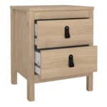 Furniture To Go Barcelona Bedside Table 2 Drawers Oak The Home and Office Stores
