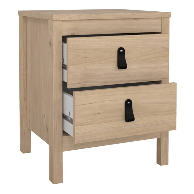 Furniture To Go Barcelona Bedside Table 2 Drawers Oak The Home and Office Stores