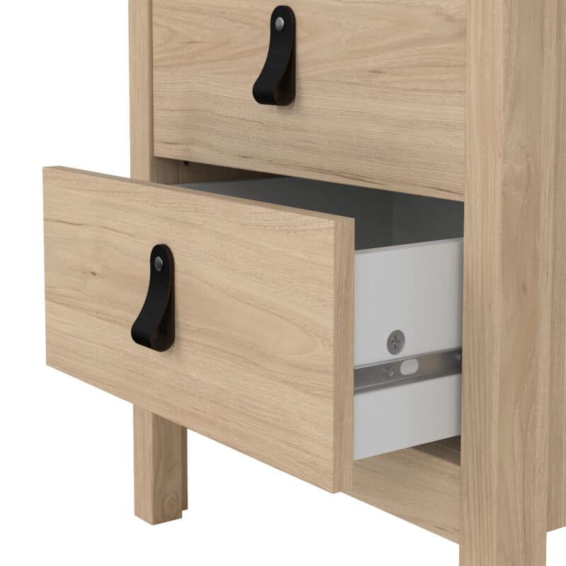 Furniture To Go Barcelona Bedside Table 2 Drawers Oak The Home and Office Stores