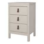 Furniture To Go Barcelona Bedside Table 3 Drawers Cashmere The Home and Office Stores
