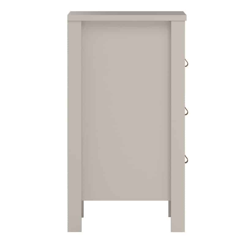 Furniture To Go Barcelona Bedside Table 3 Drawers Cashmere The Home and Office Stores