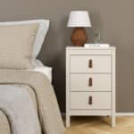 Furniture To Go Barcelona Bedside Table 3 Drawers Cashmere The Home and Office Stores
