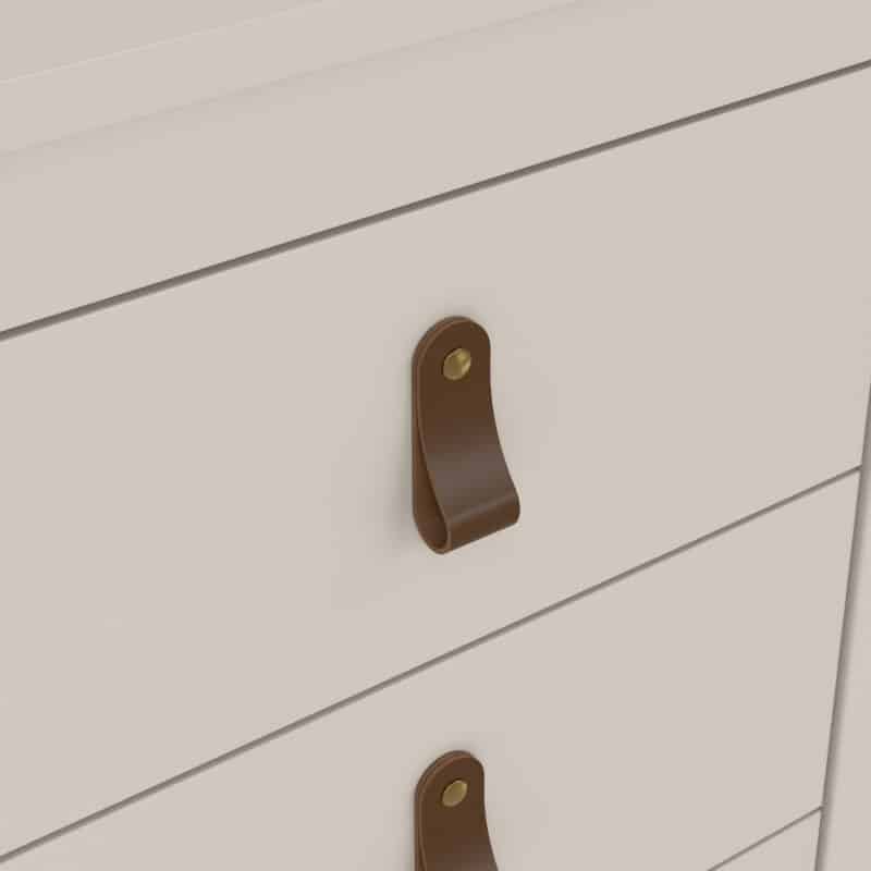Furniture To Go Barcelona Bedside Table 3 Drawers Cashmere The Home and Office Stores