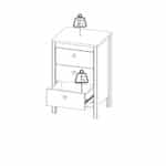 Furniture To Go Barcelona Bedside Table 3 Drawers Cashmere The Home and Office Stores