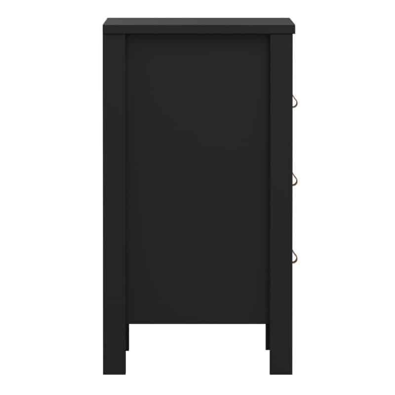 Furniture To Go Barcelona Bedside Table 3 Drawers Matt Black The Home and Office Stores