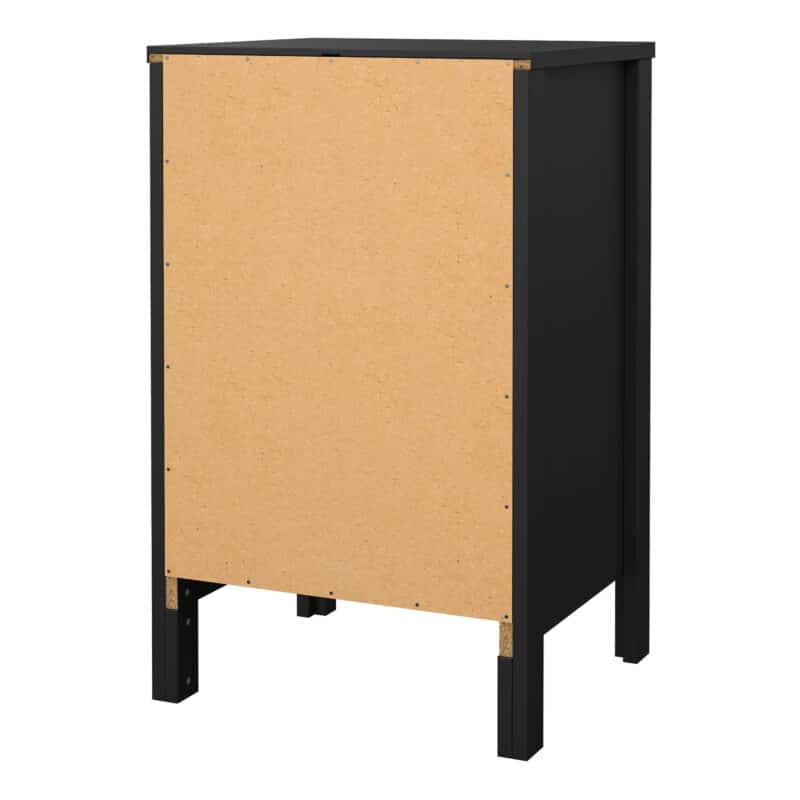 Furniture To Go Barcelona Bedside Table 3 Drawers Matt Black The Home and Office Stores