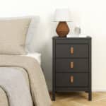 Furniture To Go Barcelona Bedside Table 3 Drawers Matt Black The Home and Office Stores