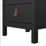 Furniture To Go Barcelona Bedside Table 3 Drawers Matt Black The Home and Office Stores