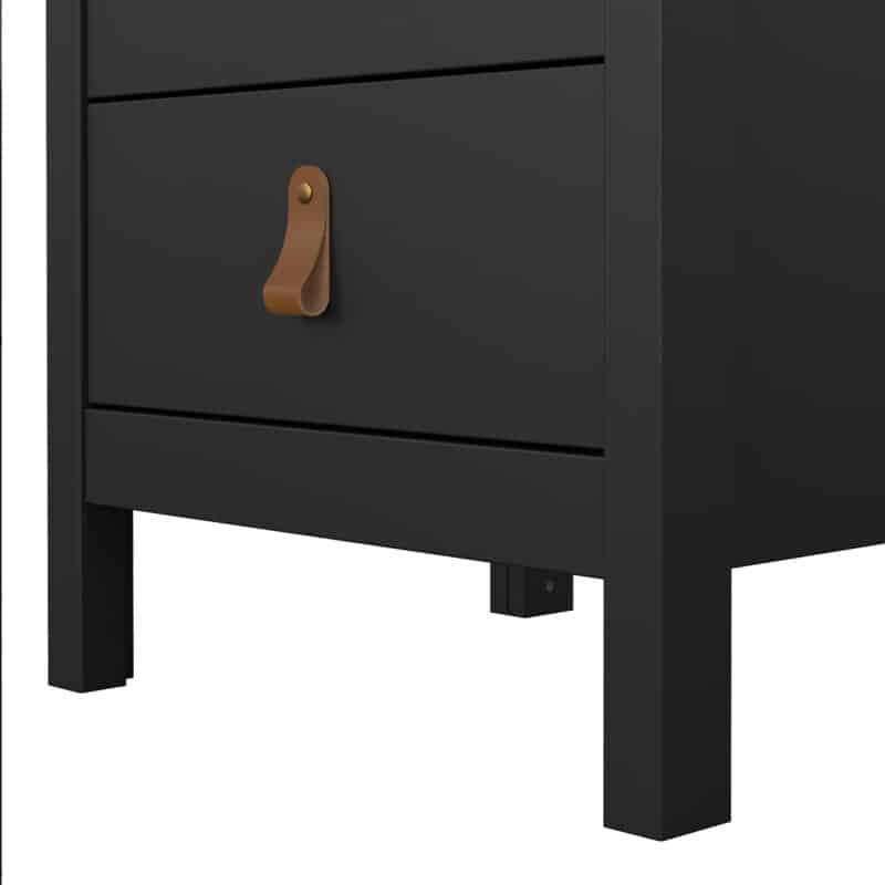 Furniture To Go Barcelona Bedside Table 3 Drawers Matt Black The Home and Office Stores