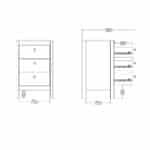 Furniture To Go Barcelona Bedside Table 3 Drawers Matt Black The Home and Office Stores