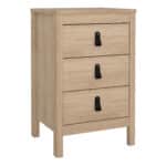 Furniture To Go Barcelona bedside table 3 drawers oak