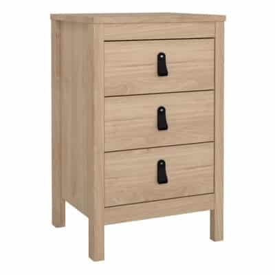 Furniture To Go Barcelona bedside table 3 drawers oak
