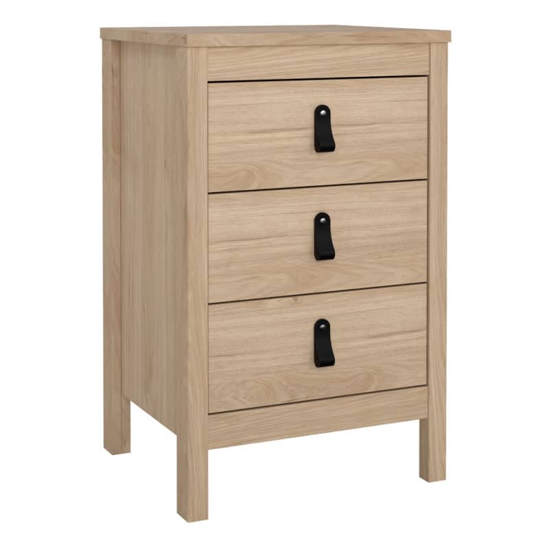 Furniture To Go Barcelona bedside table 3 drawers oak