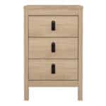 Furniture To Go Barcelona Bedside Table 3 Drawers Oak The Home and Office Stores