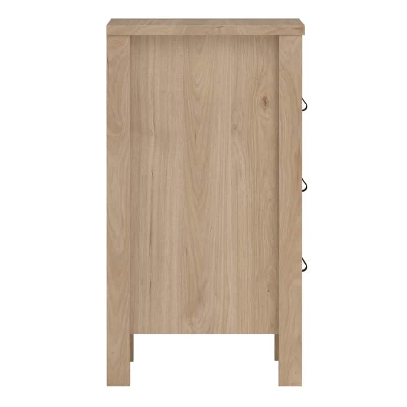 Furniture To Go Barcelona Bedside Table 3 Drawers Oak The Home and Office Stores