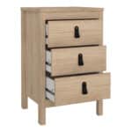 Furniture To Go Barcelona Bedside Table 3 Drawers Oak The Home and Office Stores