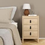 Furniture To Go Barcelona Bedside Table 3 Drawers Oak The Home and Office Stores
