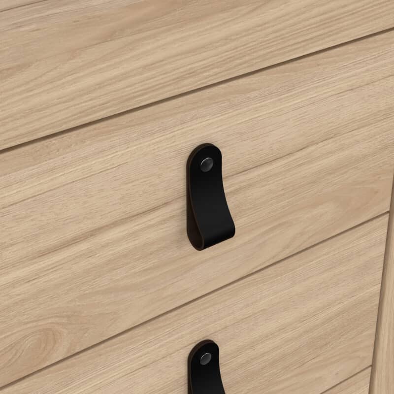 Furniture To Go Barcelona Bedside Table 3 Drawers Oak The Home and Office Stores