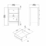 Furniture To Go Barcelona Bedside Table 3 Drawers Oak The Home and Office Stores