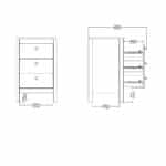 Furniture To Go Barcelona Bedside Table 3 Drawers Oak The Home and Office Stores