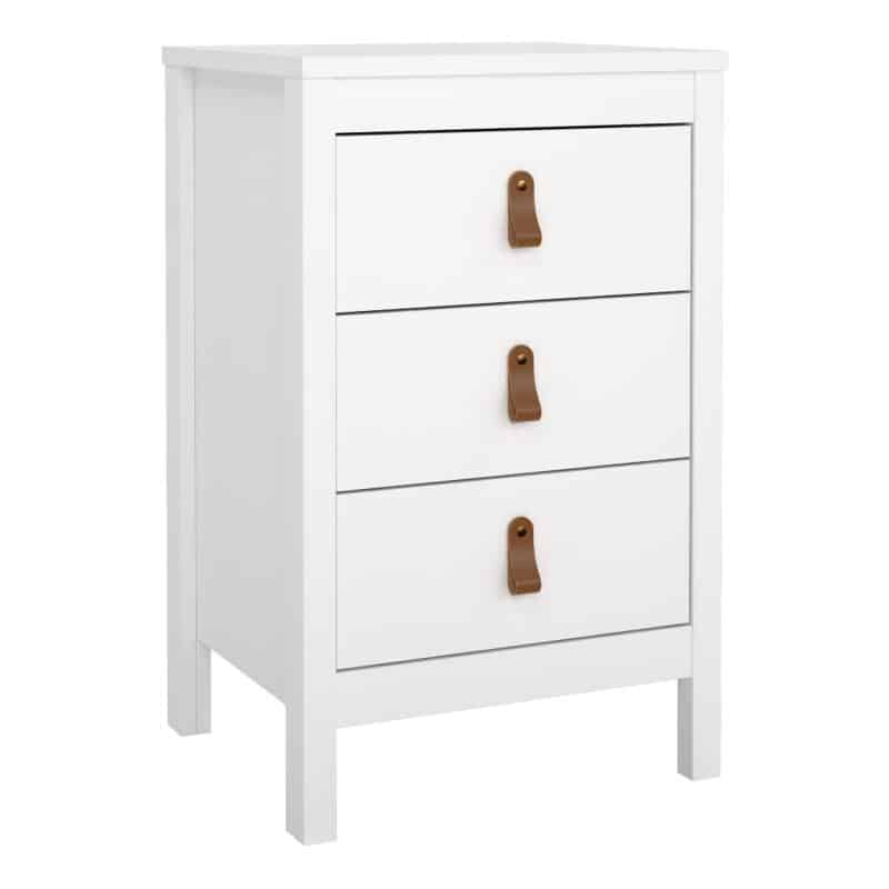 Furniture To Go Barcelona bedside table 3 drawers white