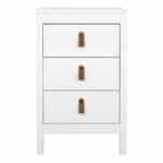 Furniture To Go Barcelona Bedside Table 3 Drawers White The Home and Office Stores