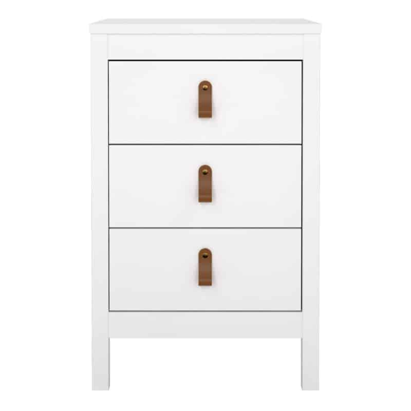 Furniture To Go Barcelona Bedside Table 3 Drawers White The Home and Office Stores