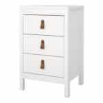 Furniture To Go Barcelona Bedside Table 3 Drawers White The Home and Office Stores
